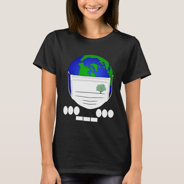 T-shirt Masque facial de la planète code Morse S.O.S Jour  (Devant)
