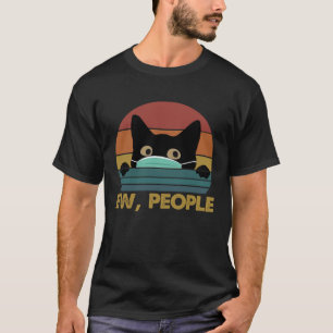 T-shirt Masque facial essentiel vintage chat noir beurk