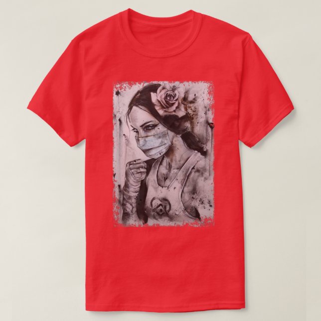 T-shirt Masque guerrier de la santé (Design devant)