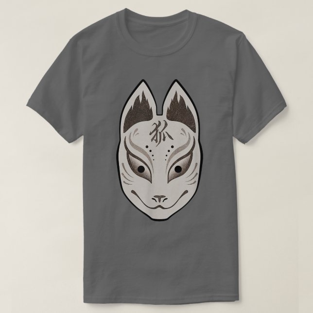 T-shirt Masque Kitsune japonais pour l'esprit (Design devant)