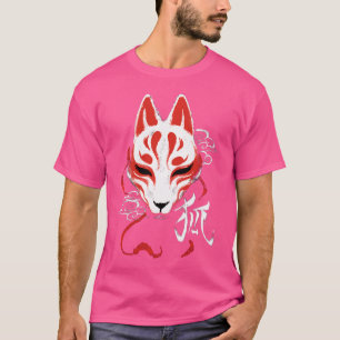 T-shirt Masque Kitsune Masque traditionnel Japonais Blanc 