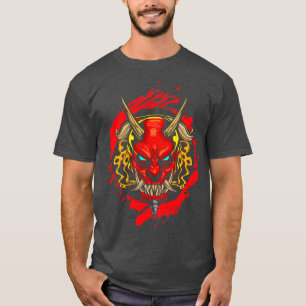 T-shirt Masque Oni Démon Japonais Oni