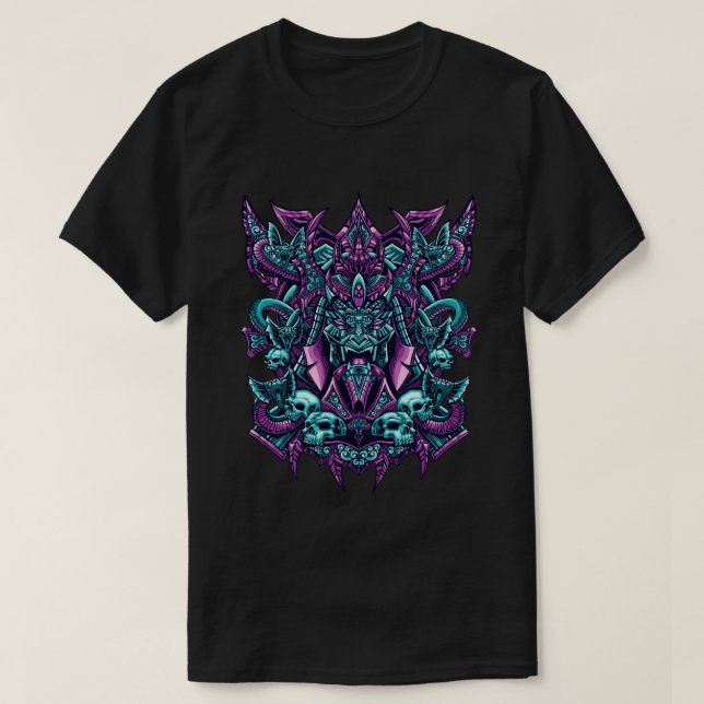 T-shirt Masque Oni et crâne (Design devant)