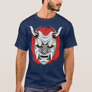 T-shirt Masque Oni Japonais Samurai Ancien, Design Ogre Sa