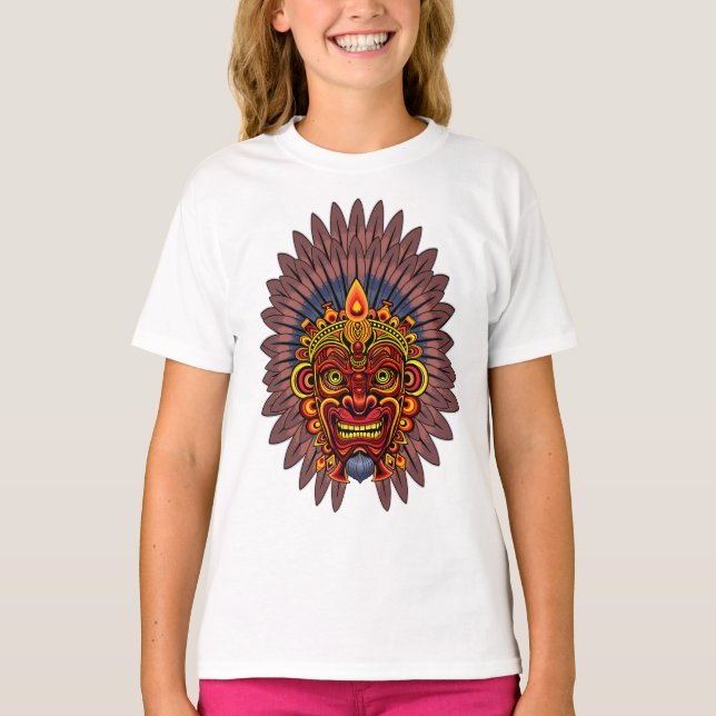 T-shirt Masque rituel du roi guerrier tribal (Devant)