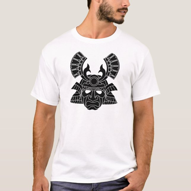 T-shirt Masque samouraï monochrome (Devant)