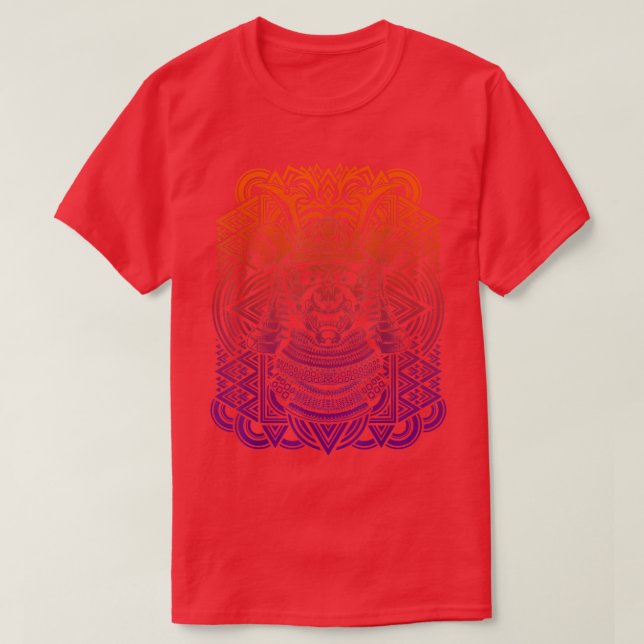 T-shirt Masque Samurai conception dégradée de tatouage tri (Design devant)