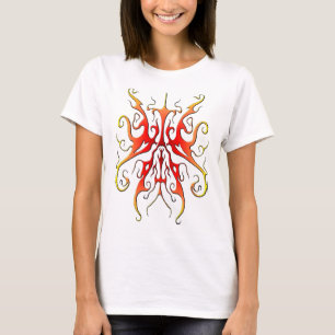 T-shirt Masque Tribal à Design Abstrait Flamme Élégante