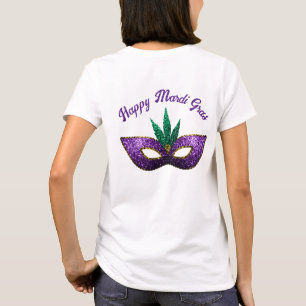 T-shirt Masque vert pourpre éclaboussures Joyeux Mardi Gra
