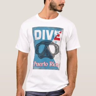 T-shirt Masque vintage de plongée à l'air de Porto Rico