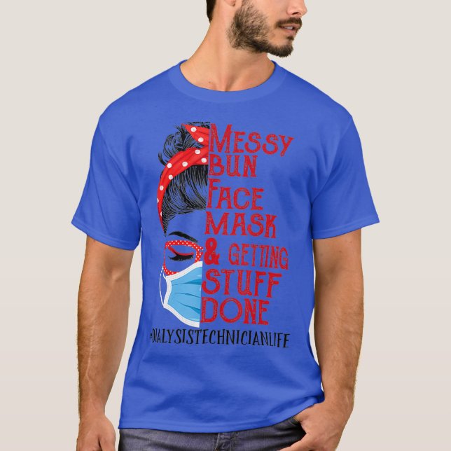 T-shirt Masque Visage Bun Messy Obtenir Stuart Dialyse (Devant)