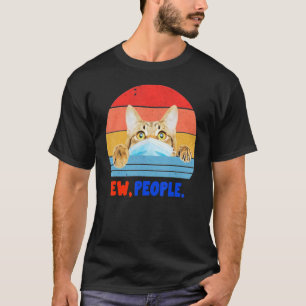 T-shirt Masque Visage Chat Ew Personnes Vintag