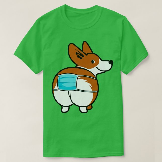 T-shirt Masque Visage Corgi drôle (Design devant)