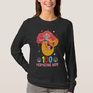T-shirt Masque Visage De Sirène Drôle 100 Jours De Filles 