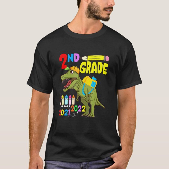 T-shirt Masque Visage Dinosaure Mignée 2e Année Retour À L (Devant)