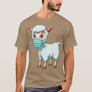 T-shirt Masque Visage Mouton Drôle Mouton Portant Masque M