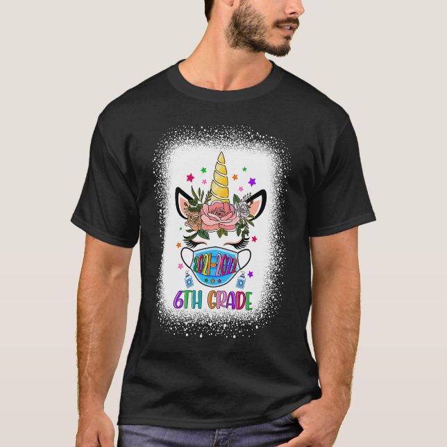 T-shirt Masque Visage Unicorne 6e année Enseignant 2021 20 (Devant)