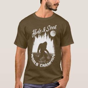 T-shirt Masquer Et Chercher Champion Du Monde Bigfoot