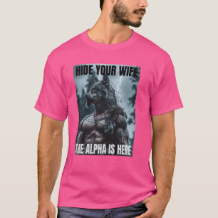 T-shirt Masquer votre femme drôle Cringy Werewolf Mème Cri