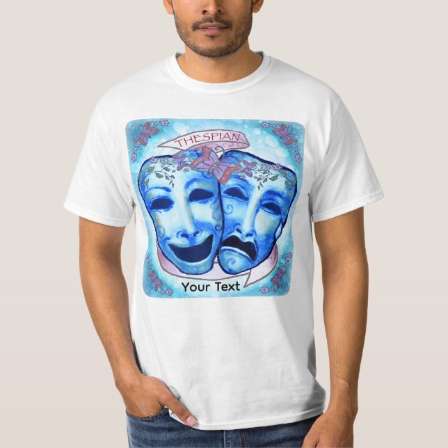 T-shirt Masques d'acteur Aqua (Devant)