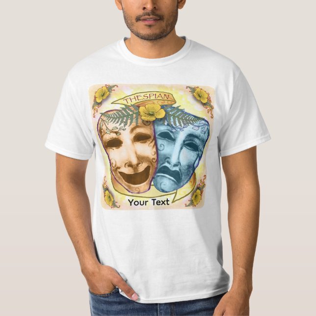 T-shirt Masques d'acteur Blue Orange (Devant)