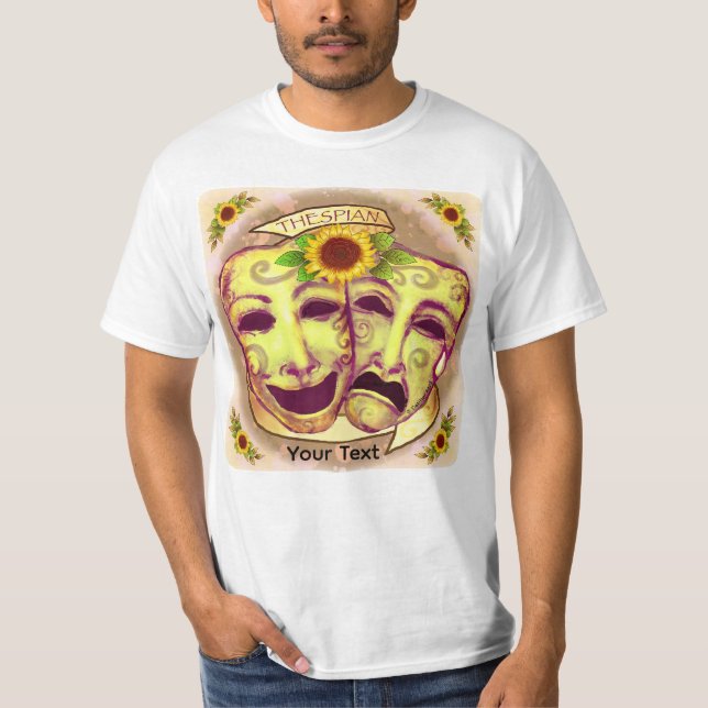 T-shirt Masques d'acteur jaunes (Devant)