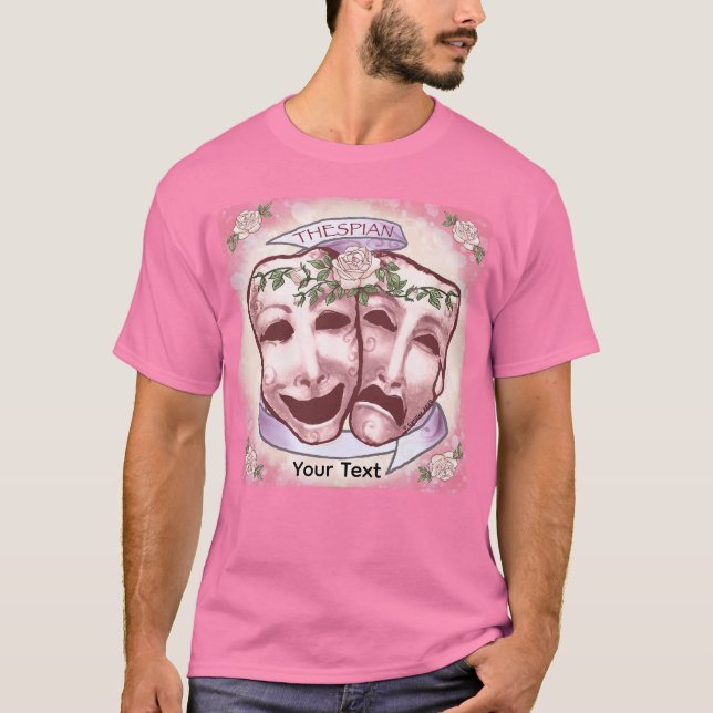T-shirt Masques d'acteur roses (Devant)