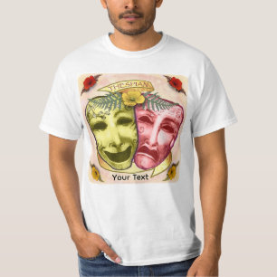 T-shirt Masques d'acteur rouge et jaune