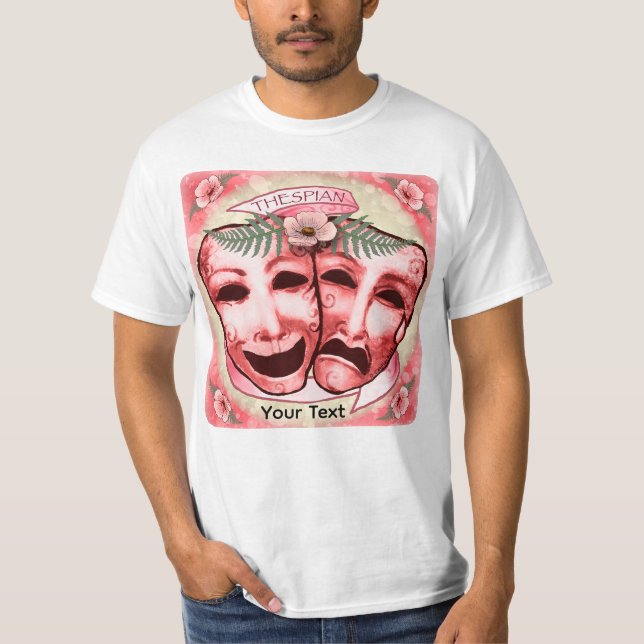 T-shirt Masques d'acteur rouges (Devant)