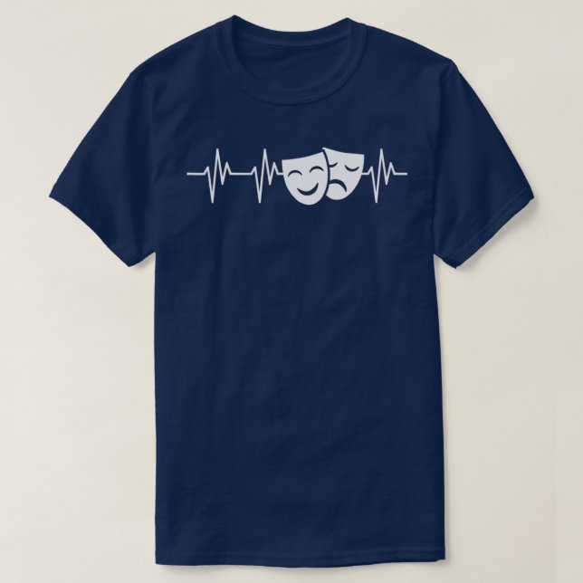 T-shirt Masques d'action battement de coeur Funny Théâtre  (Design devant)