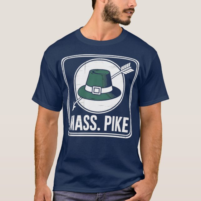 T-shirt Mass Pike - Retro Massachusetts des années 1960 (Devant)
