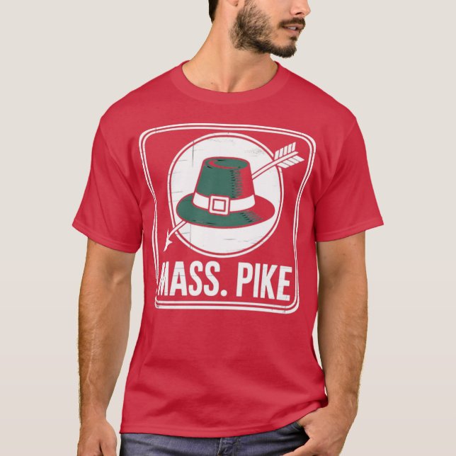 T-shirt Mass Pike - Retro Massachusetts des années 1960 (Devant)