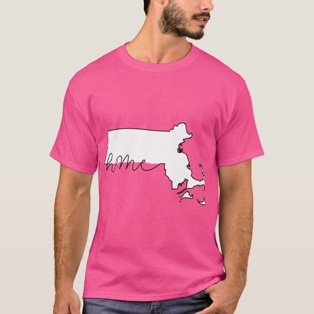 T-shirt Massachusetts Accueil Plan de l'État Plan d'ensemb (Devant)