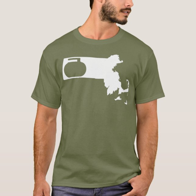 T-shirt Massachusetts de curling (Devant)
