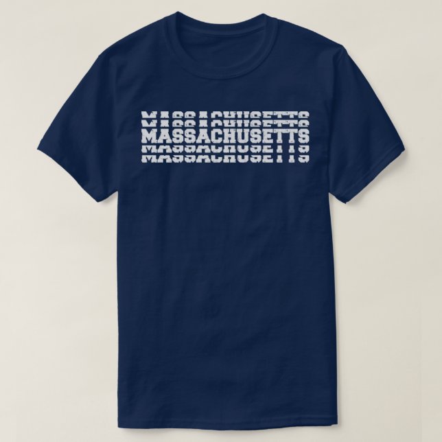 T-shirt Massachusetts empilés Vintages (Design devant)