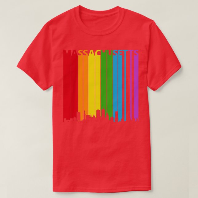 T-shirt Massachusetts Gay pride LGBT (Design devant)