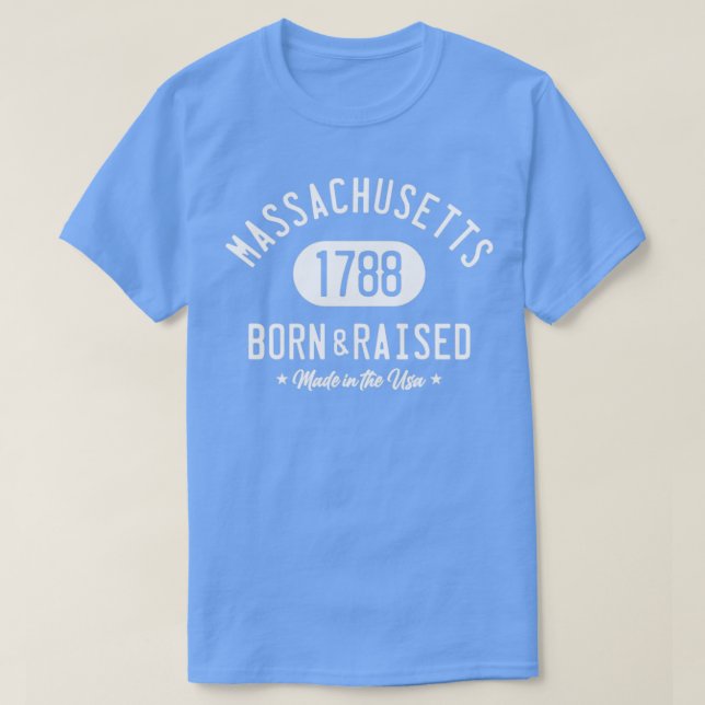 T-SHIRT MASSACHUSETTS NÉS ET ÉLEVÉS (Design devant)