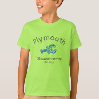 Massachusetts Plymouth Blue Lobster T-shirt, garço