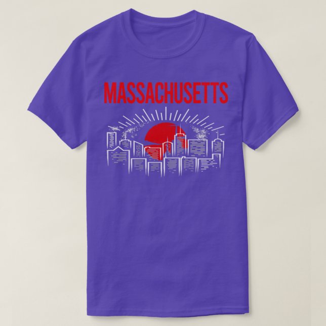 T-shirt Massachusetts Red Moon (Design devant)