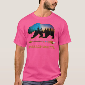 T-shirt Massachusetts Usa Black Bear Randonnées Trails Vac