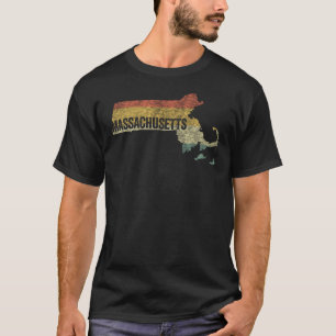 T-shirt Massachusetts Vintage Retro coucher de soleil Dist
