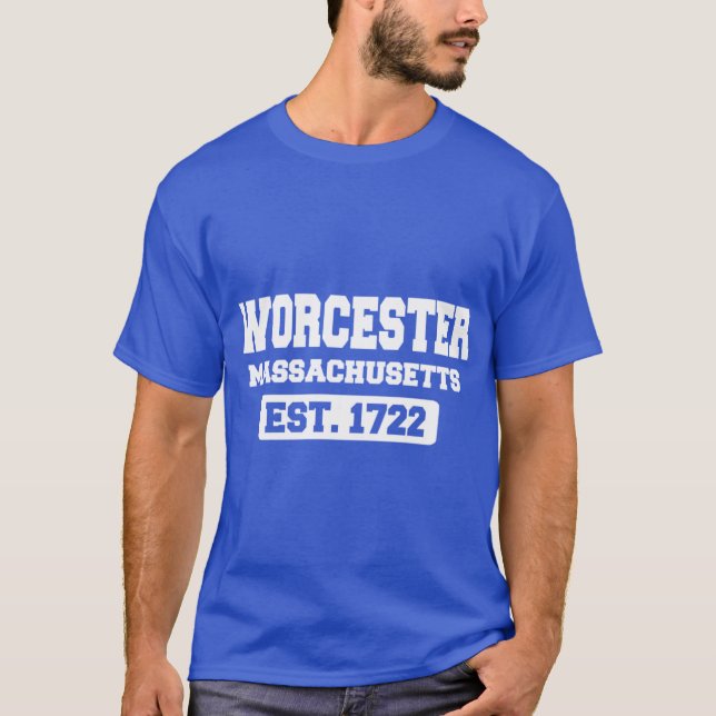 T-shirt Massachusetts Worcester Est 1722 (Devant)