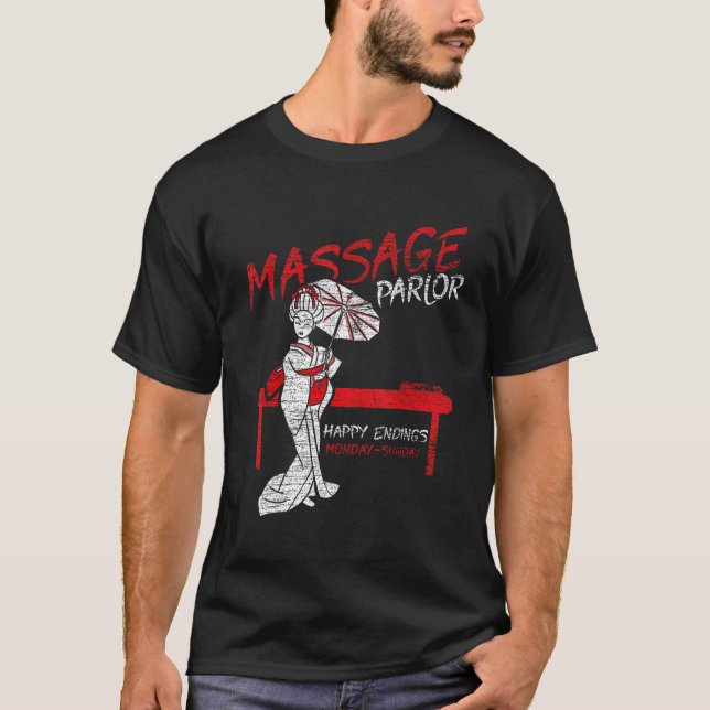 T-shirt Massage Parlour heureux Terminer Thai Girl Pattaya (Devant)