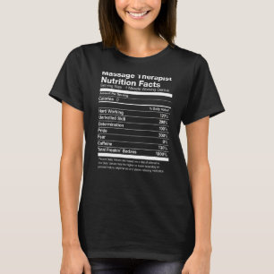 T-shirt Massage Thérapiste Nutrition Facts Drôle