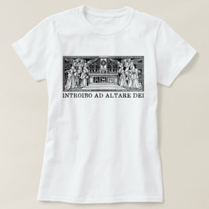 T-shirt Masse latine Introibo Ad Altare Dei catholique Vin
