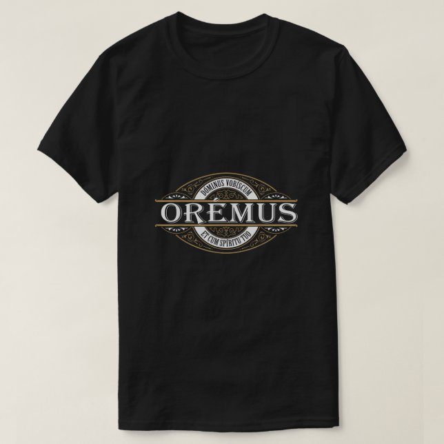 T-shirt Masse latine traditionnelle Oremus Dominus Vobiscu (Design devant)