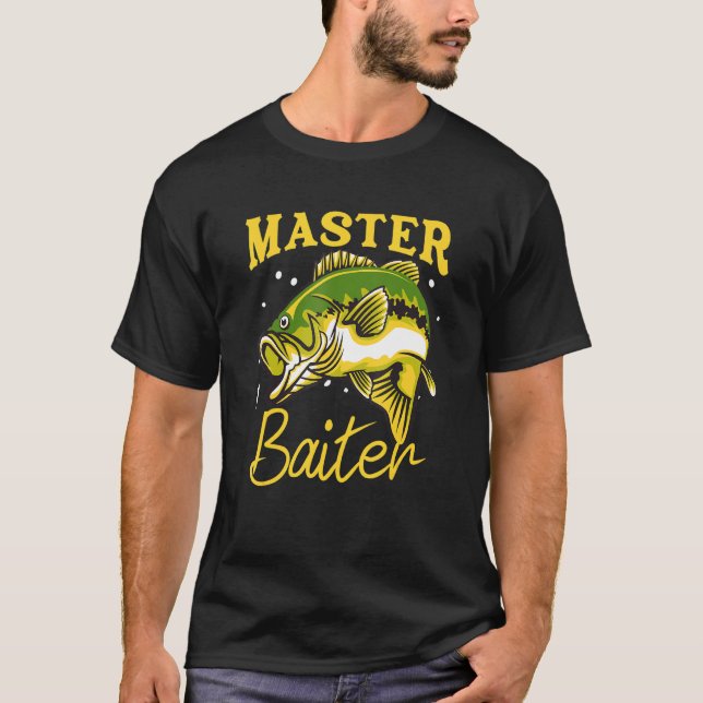 T-shirt Master Baiter Funny Fisherman Mème Basse Pêche (Devant)