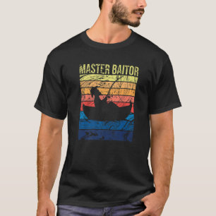 T-shirt Master Baiter Vintage Basse Pêcheur Pêcheur Hommes