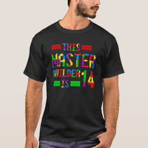 T-shirt Master Builder 14 Years Old Born 2008 Fourteenth B