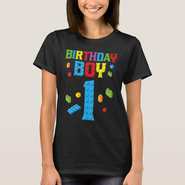 T-shirt Master Builder 1er anniversaire garçon 1 an bâtime (Devant)
